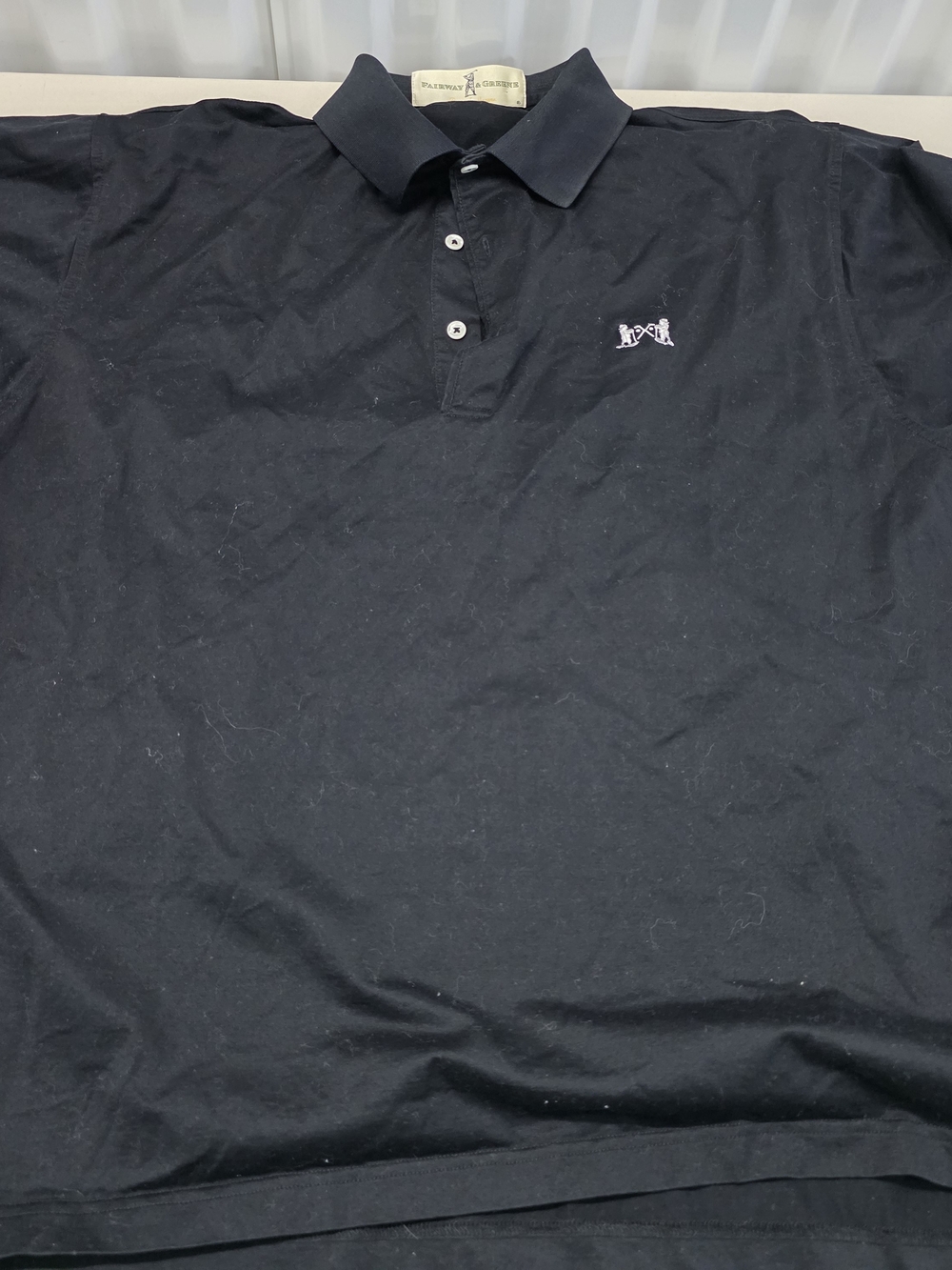 Fairway And Greene Black Polo Shirt With Golf Logo Men's Size Medium
